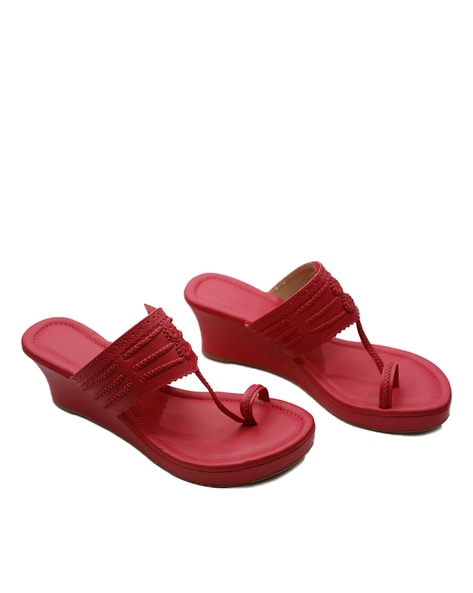 Buy Edee Velcro Wedges For Girls (Red) Online at Best Prices in India -  JioMart.