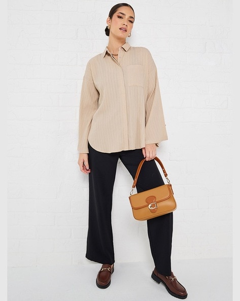 Beige WOMAN Oversize Fit Printed Long Sleeve Sweatshirt 2891564