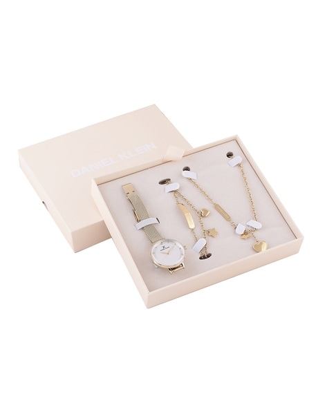 Excellanc Gift Set with Ladies' Watch, Necklace and Earrings, Rose Gold |  WatchCharts Marketplace