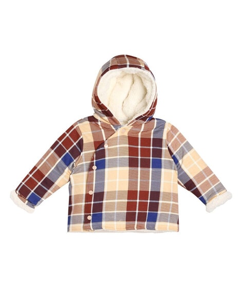 Buy Checked Hooded Jacket with Pockets Online at Best Prices in India -  JioMart.