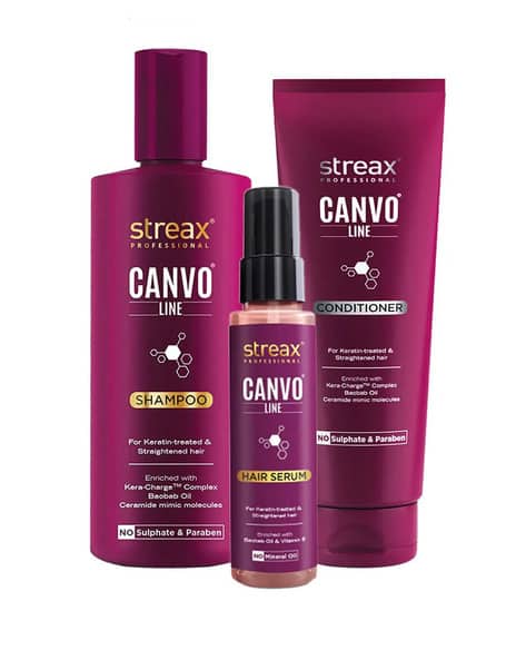 Streax Professional Canvoline Straightening Post Care Kit Combo