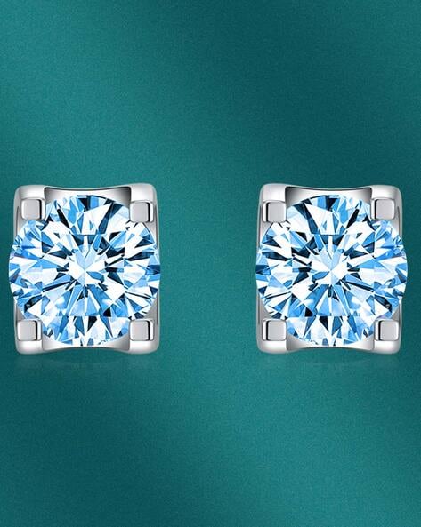 Blue Diamond Earrings | Blue Diamond and Diamond Earrings | SuperJeweler