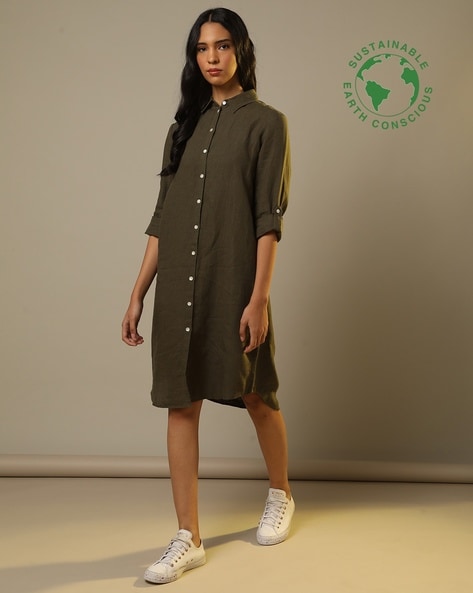 Linen Shirt Dresses - Buy Linen Shirt Dresses online in India