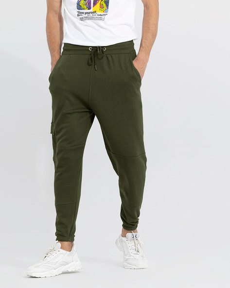 Buy Nimble Solid Olive Fleece Joggers for Men Online at Best Prices in  India - JioMart.