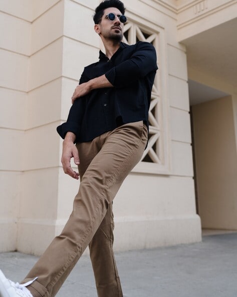 Buy Brown Trousers & Pants for Men by Gabardine Online | Ajio.com