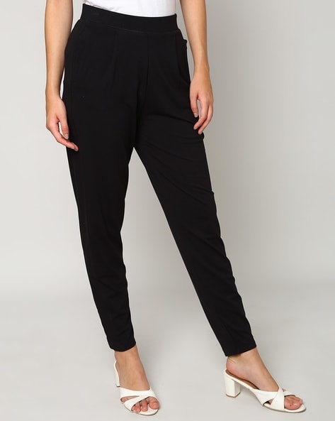 Black Jersey Tapered Trousers | Fashion World