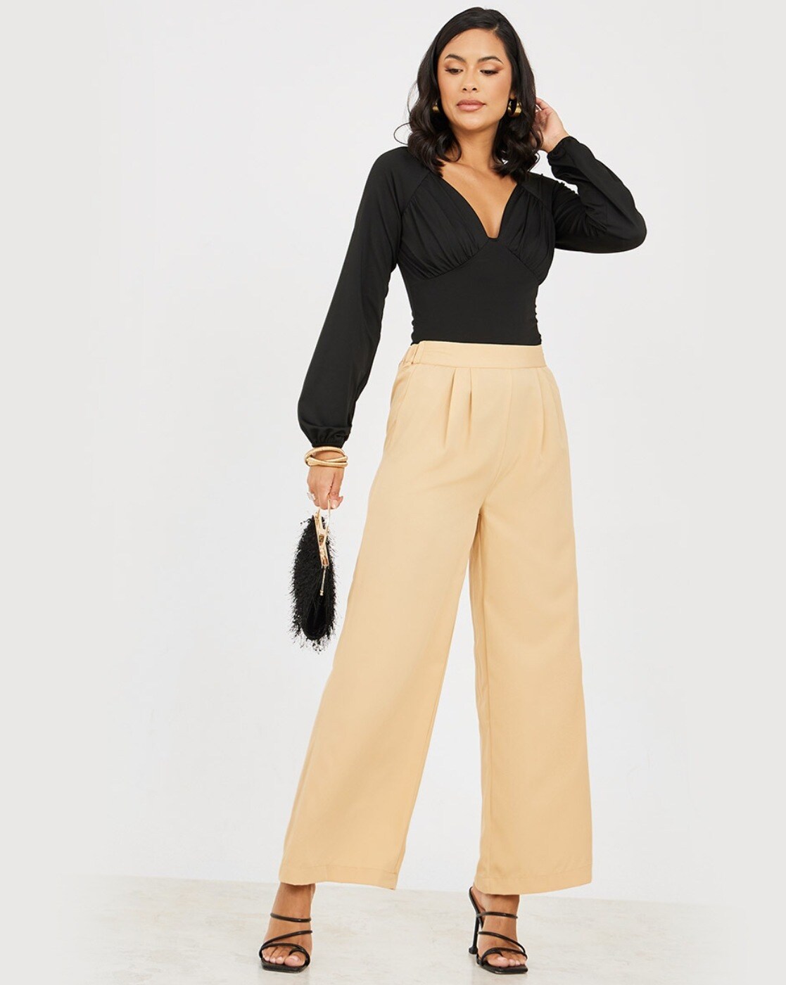 Kate & Pippa Lulu High Waist Trousers In Beige – Nicola Ross