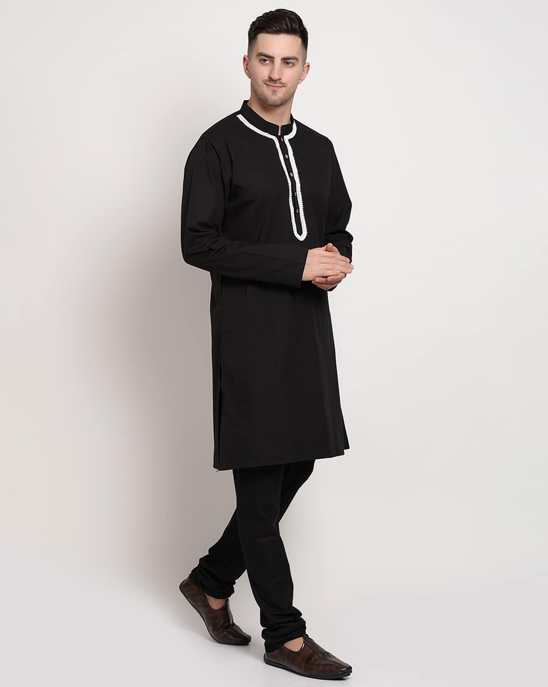 Buy Midav Kurta with Lace Placket Online | Ajio.com