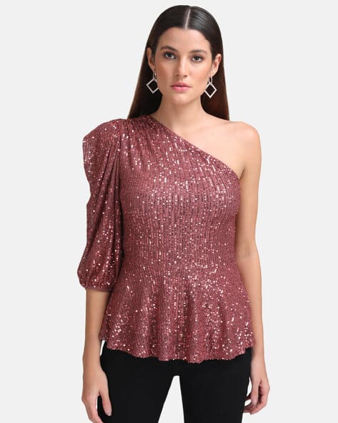 Kazo Embellished One-Shoulder Top