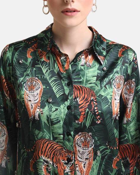 Tiger printed deals shirts