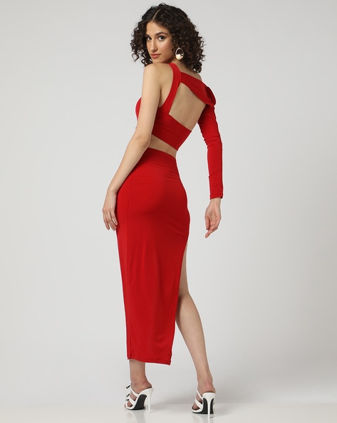 Ruched One Shoulder Cutout Dress– pītusa