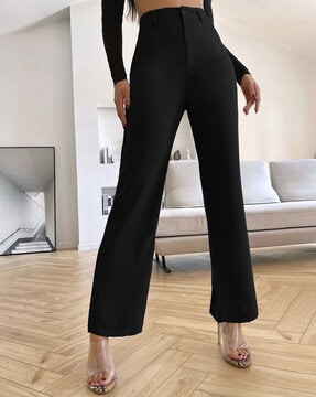 Buy Black Trousers & Pants for Women by FASHION BOOMS Online