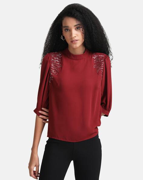 Kazo Embellished High-Neck Top