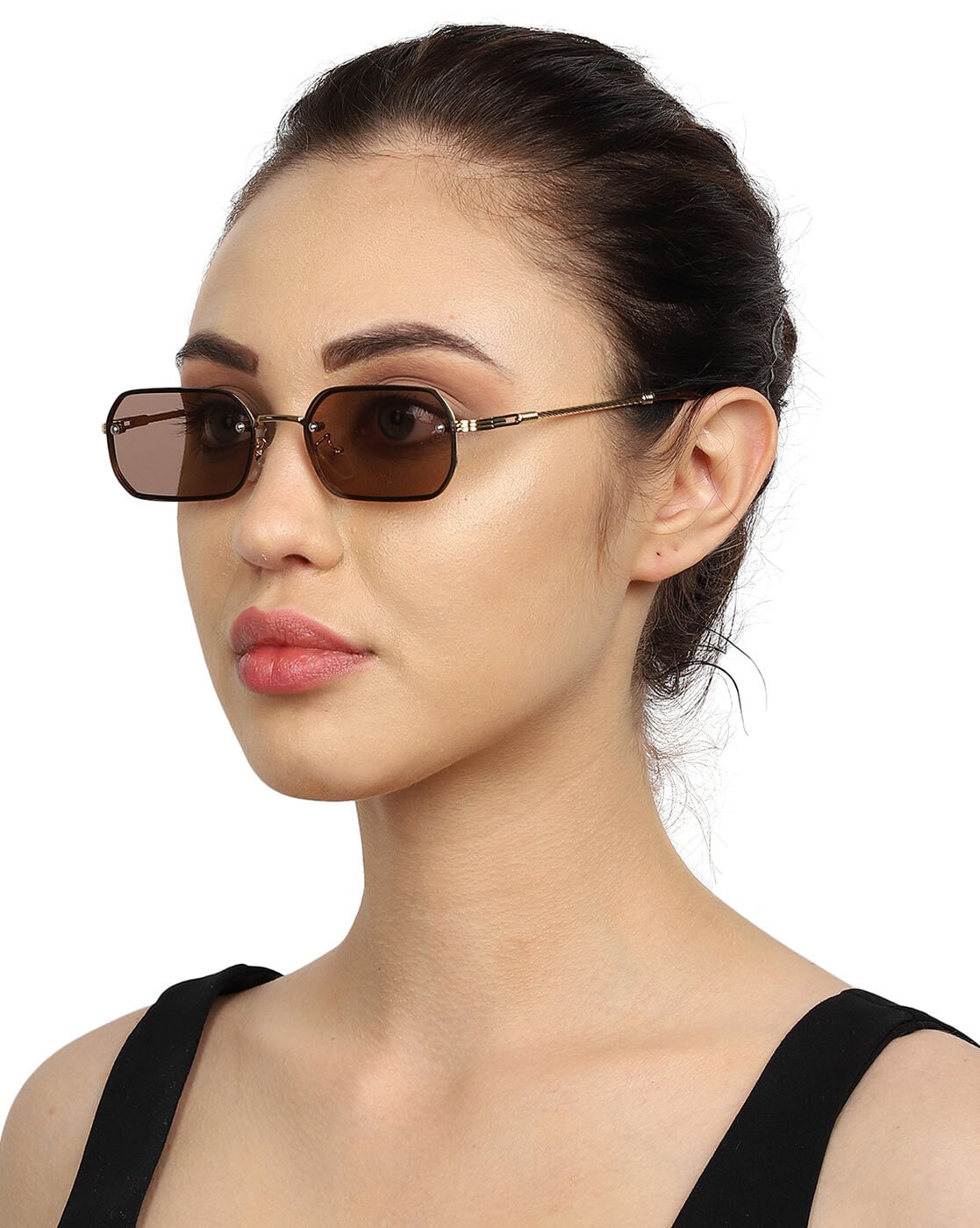 Carlton London Brown Lens & Brown Square Sunglasses with UV