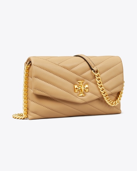 Tory Burch Kira Chevron Chain Crossbody Bag/ Wallet/Devon Sand/$348