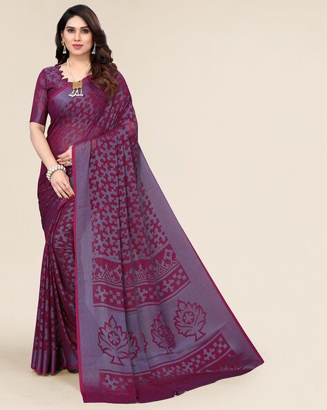 Embellished Banarasi Art Silk Saree (WINE-RED)