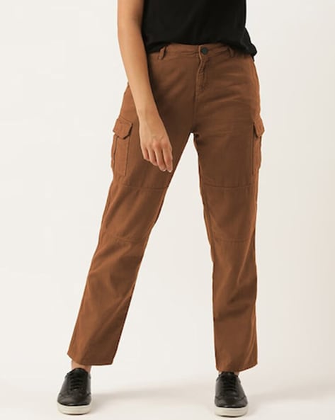 Cargo Pants- Dark Brown Baggy Fit Cargos for Men Online | Powerlook