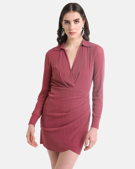 Buy KAZO Wine Twist Knot Detail Maxi Dress (L) online