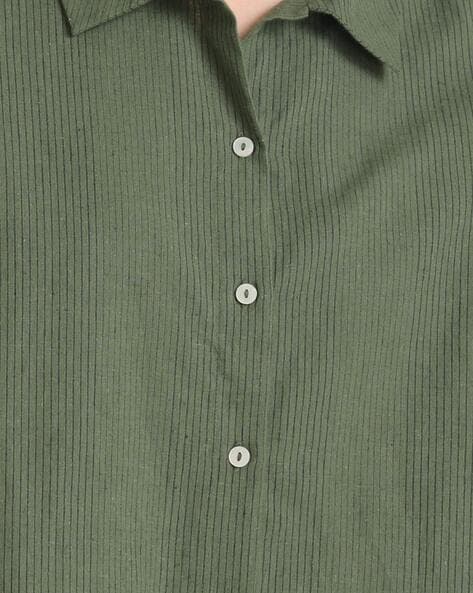 Kazo Green Embellished Casual Shirt