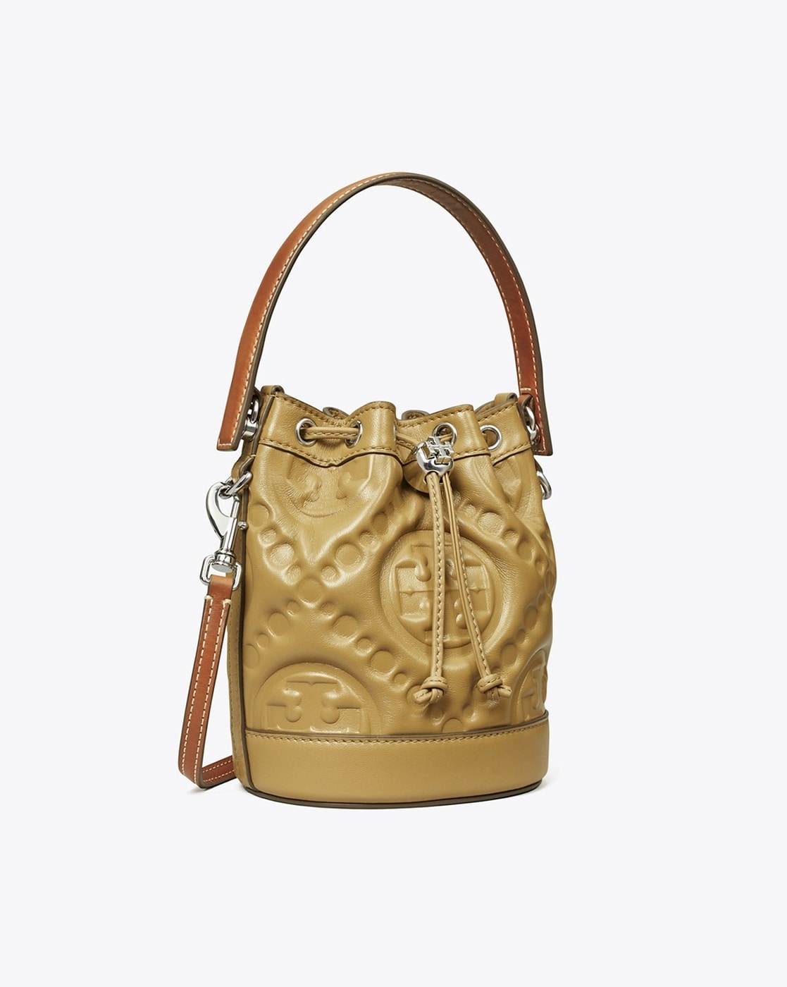 53% Off TORY BURCH Mini T Monogram Puffy Patent Bucket Bag