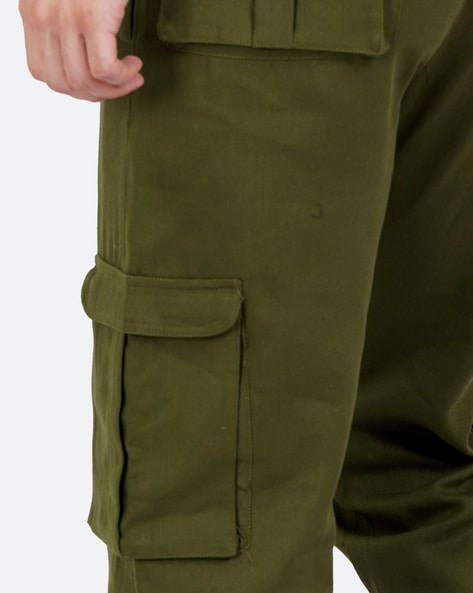 Solid Relaxed Fit Cargo Pants