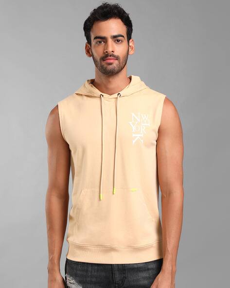 Buy Kz07 Sleeveless Hooded Sweatshirt Online | Ajio.com