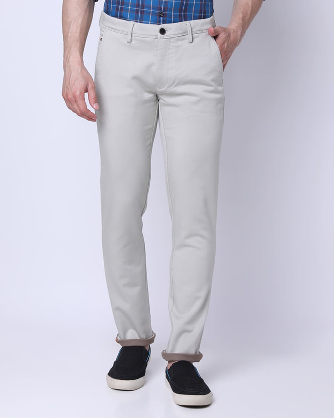 Shop J. Hampstead Men Slim Fit Solid Casual Trouser Online