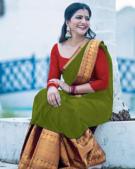 Buy Light-Green Sarees for Women by JAANVI Online