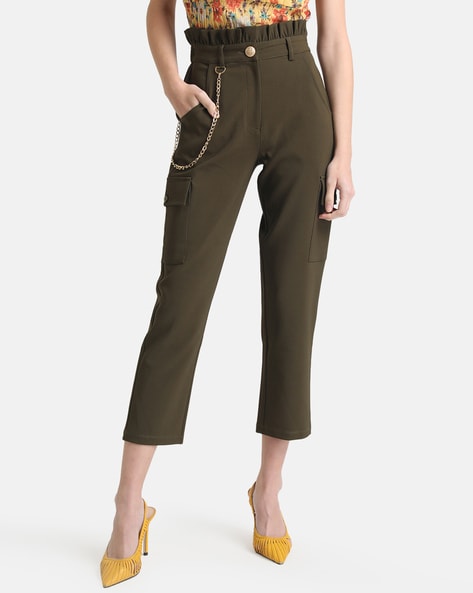 Buy Green Trousers & Pants for Women by Kazo Online | Ajio.com