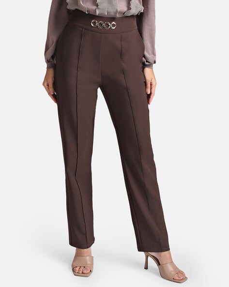 Buy Brown Trousers & Pants for Women by Kazo Online