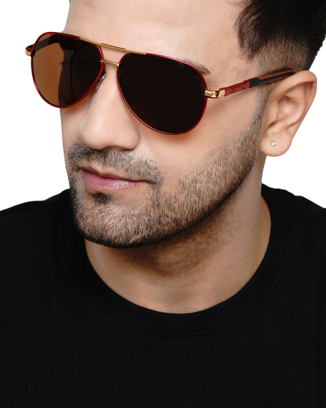 Carlton London Unisex UV Protected Aviator Sunglasses - 8701-C2 For Men (Gold, FS)