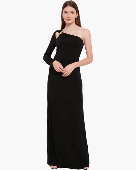 chinese dress ladies Carter Black Solid Maxi Dress – KAZO main image 0