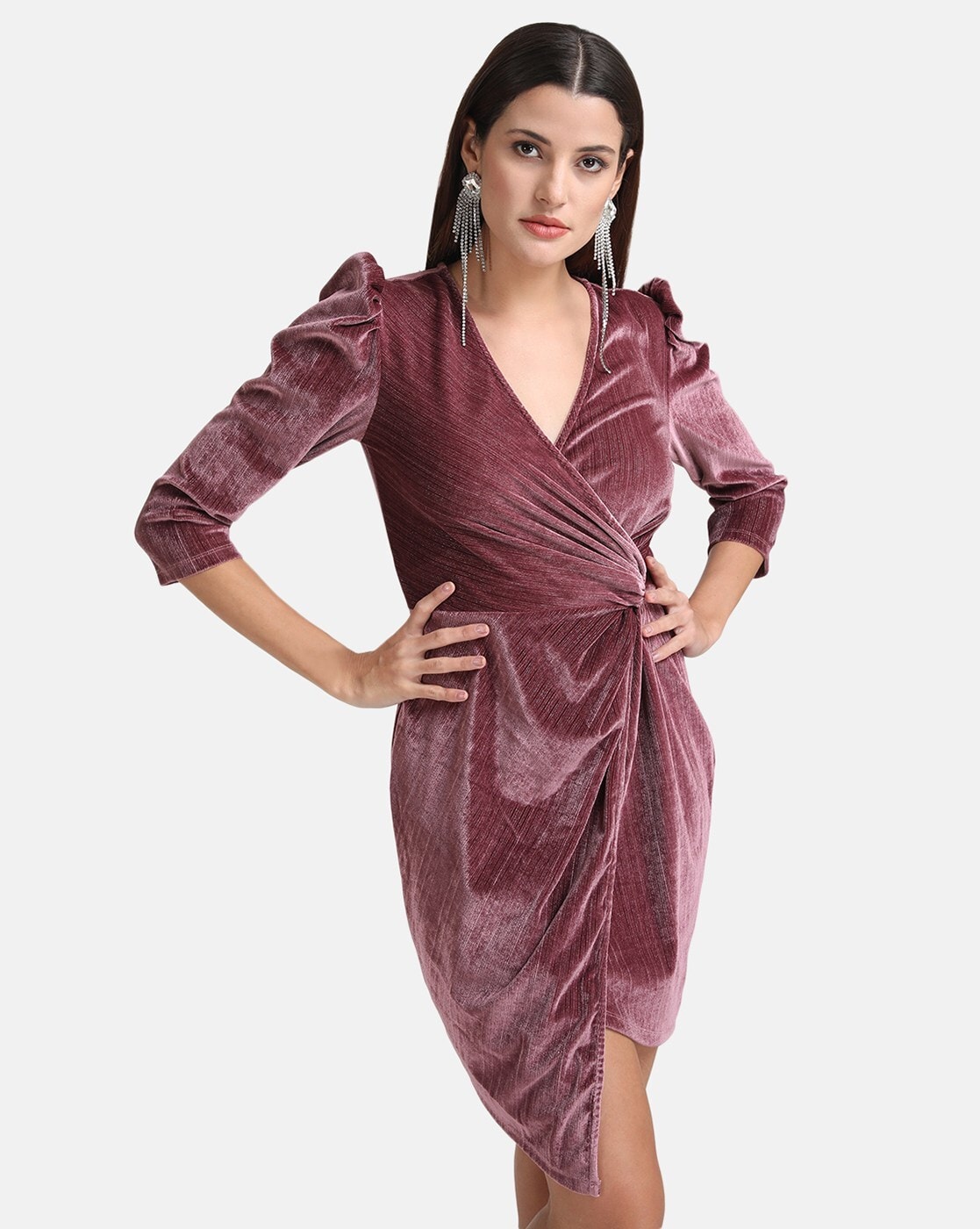 Buy Kazo Maroon Maxi Slit Dress for Women's Online @ Tata CLiQ
