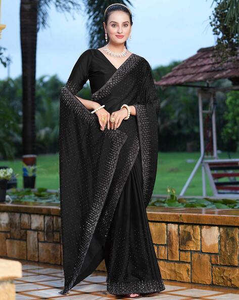 Pure Cotton white & Black saree | Office Wear For Women - Indyvarna-sgquangbinhtourist.com.vn