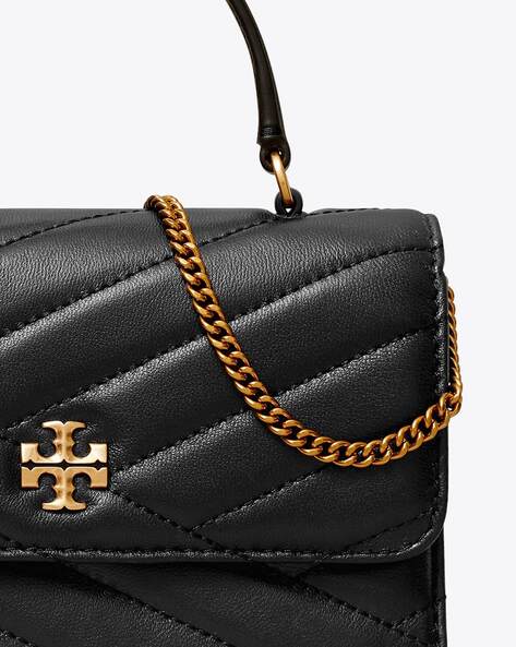 Tory Burch Women's Mini Kira Chevron Top Andle Chain Wallet Bag - Metallic - Totes