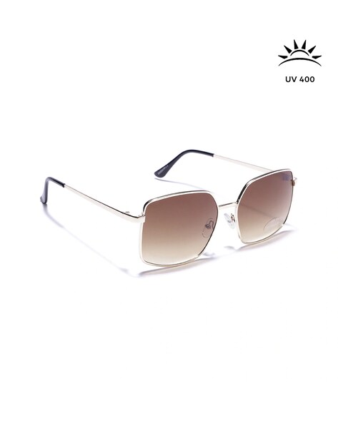 Rectangular White Flat Top Frame Sunglasses - sosorella