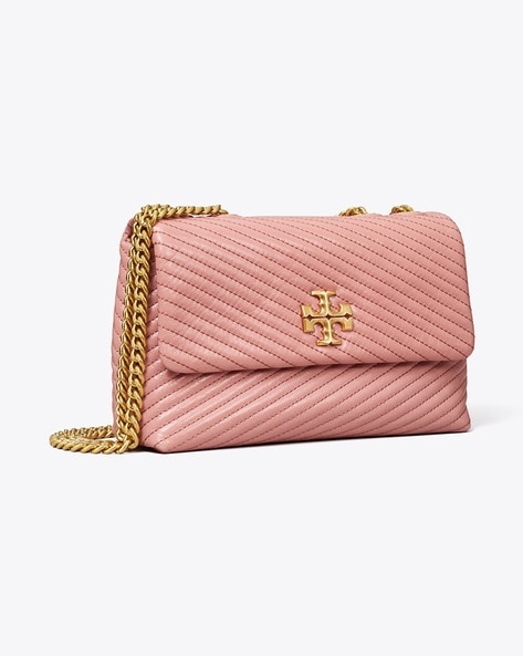 Tory Burch Pink Croc Embossed Leather Shoulder Bag Tory Burch