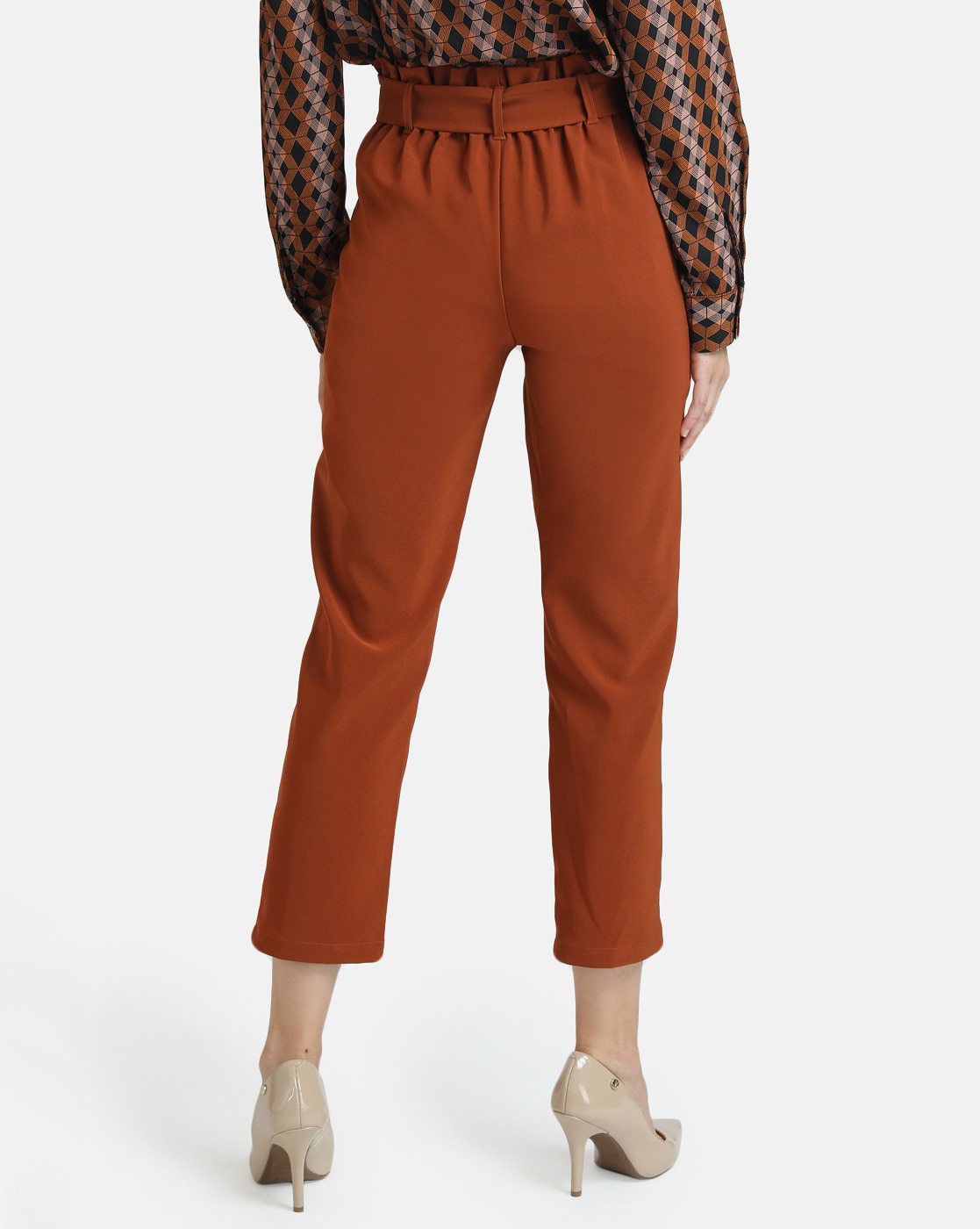 Cigarette trousers - Dark beige - Ladies | H&M IN