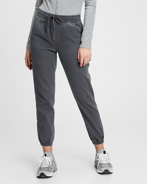 Gap Women's Elastic Waistband 27 Twill Jogger Pants With Pockets