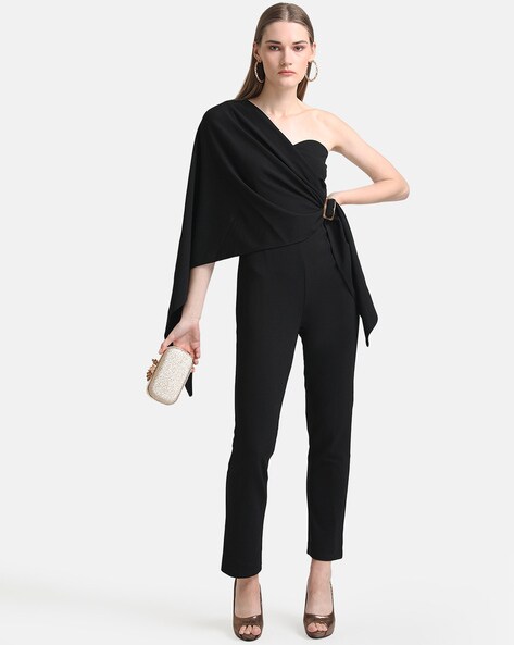 LONG SLEEVELESS JUMPSUIT - Black