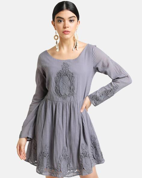Buy Kazo Lace Skater Dress Online | Ajio.com