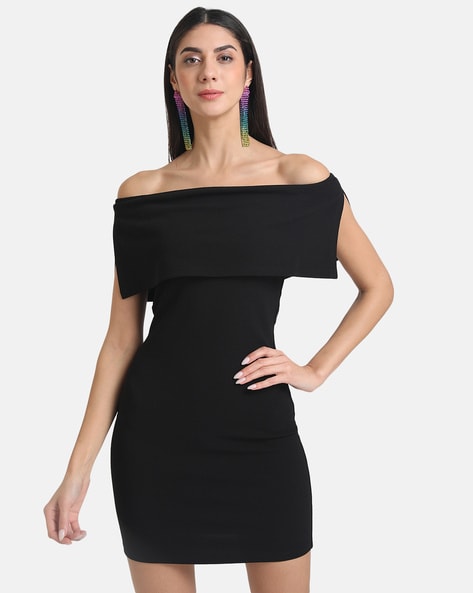 Black off outlet the shoulder bodycon