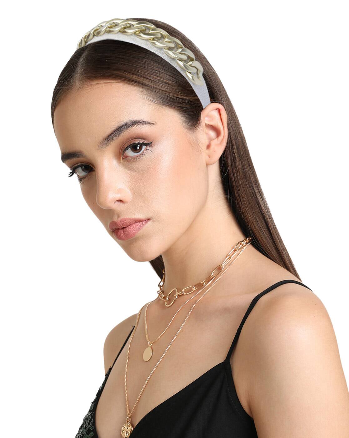 CELINE ヘアバンド ゴールド / タン 【公式通販】