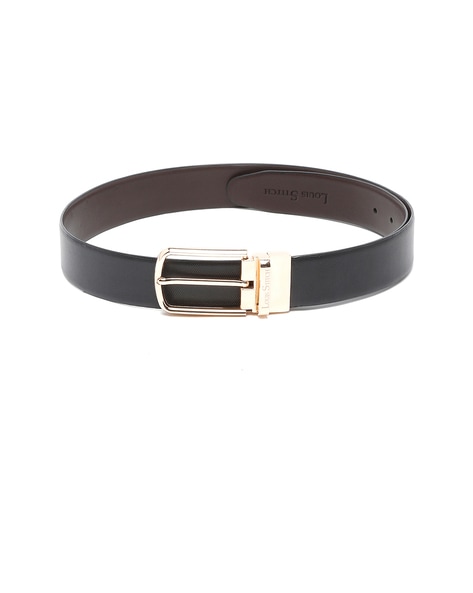 LOUIS STITCH Men Reversible Belt with Tang-Buckle Closure For Men (Charcoal, 38)