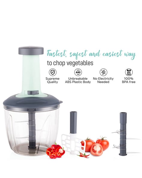 Red ABS Plastic Hand Push Vegetable Chopper, For Kitchen