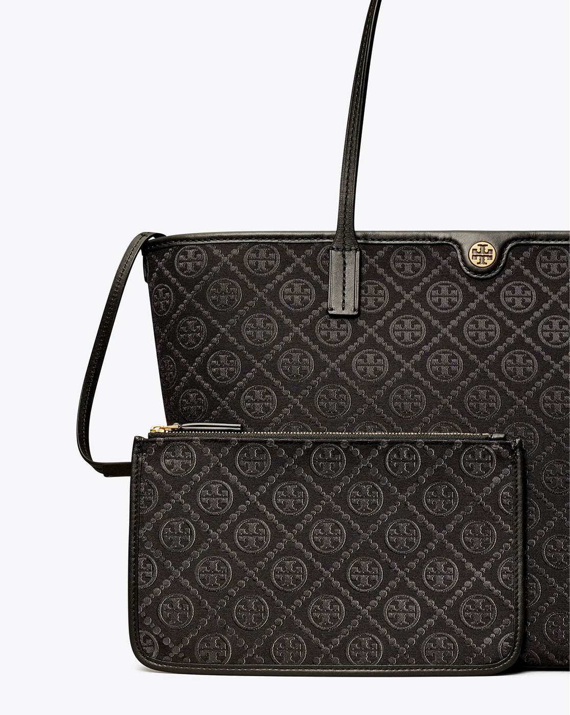 Buy Tory Burch T Monogram Large Tote Bag With Zip Closure Black Color Women AJIO LUXE