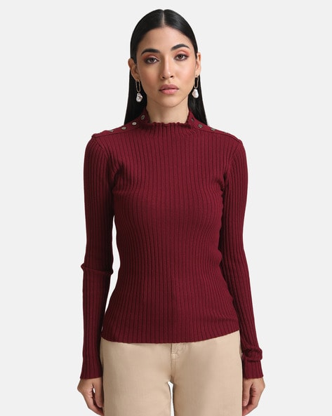 Buy Maroon Sweaters Cardigans for Women by Kazo Online Ajio