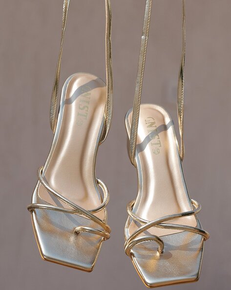 Ancient Greek Sandals: Gold Hara Heeled Sandals | SSENSE