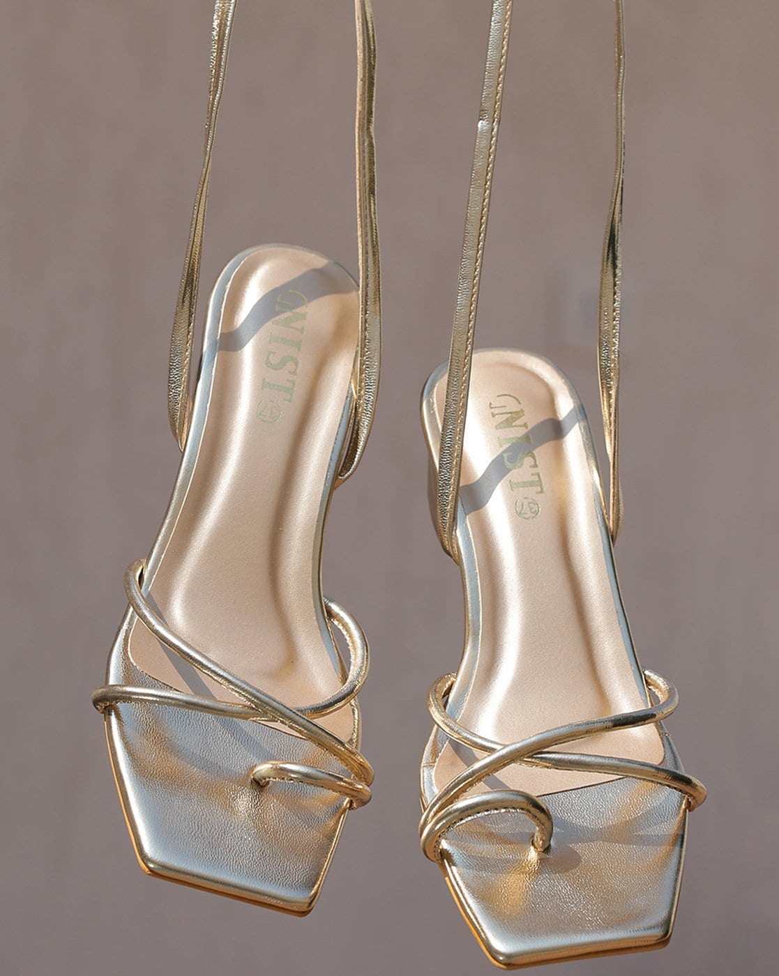 Buy GOLD STRAPS SILVER SANDALS for Women Online in India