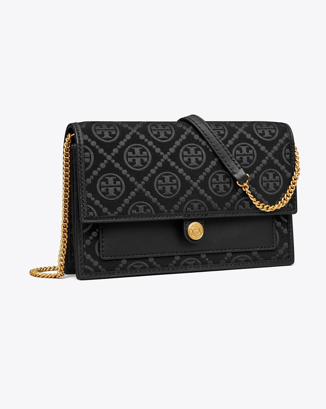 T Monogram Jacquard Chain Wallet: Women's Handbags, Mini Bags